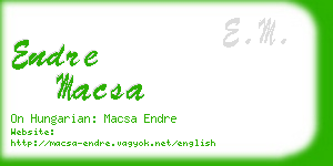 endre macsa business card